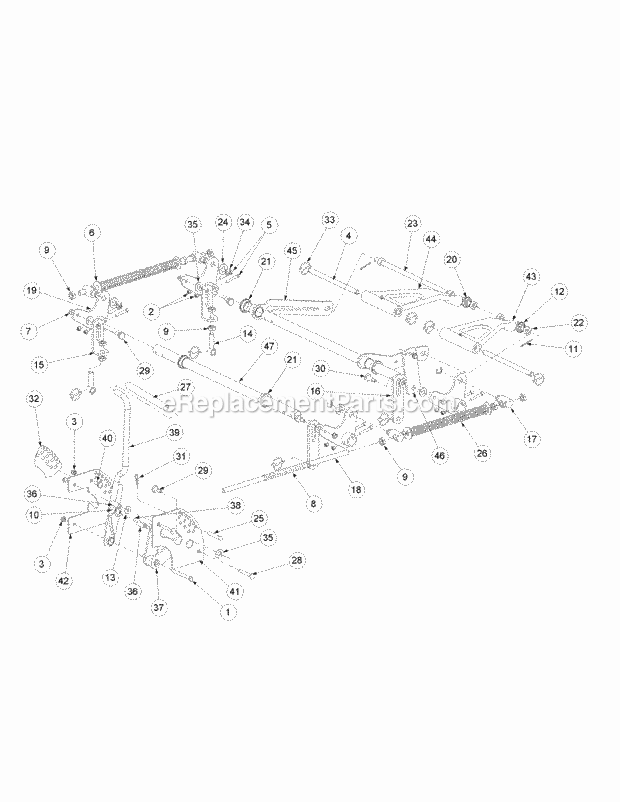 Lift Assembly Diagram and Parts List for M72-GN33 53CB5FJZ750 Cub Cadet Sprayer